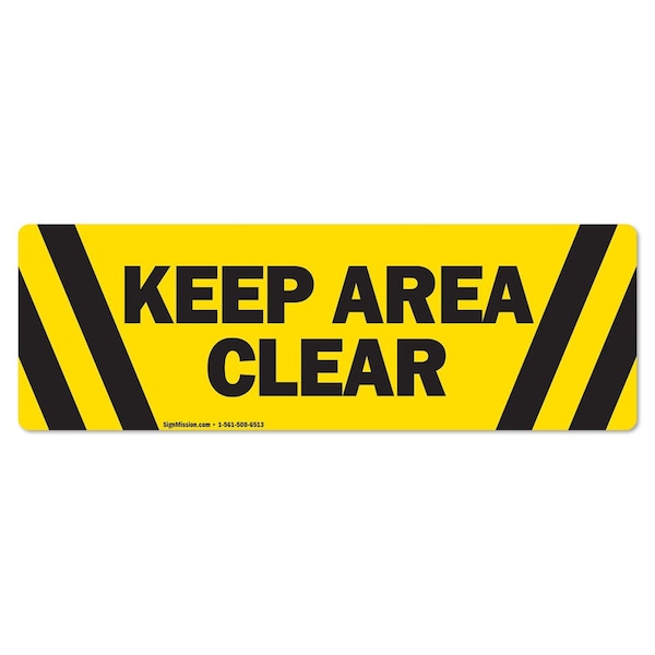 Signmission Keep Area Clear 18in Non-Slip Floor Marker, 16" x 16", FD-R-16-99837 FD-R-16-99837 - main